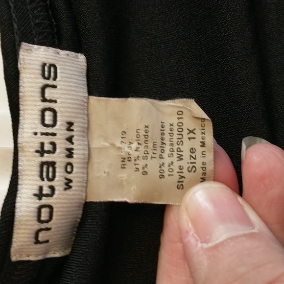 Notations Purple and Black Top Size 1X - Picture 4 of 4